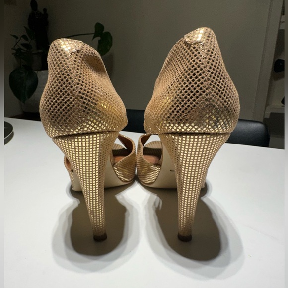 Dolfine Satie Paris Stiletto’s Open Toes Color Gold/Bronze Size Euro 37 - Picture 4 of 13